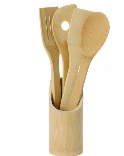 Zestaw przyborów kuchennych 5 elementów bambusowe 30cm