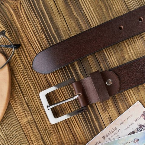 Brązowy pasek męski skórzany vintage 120 cm Paolo Peruzzi 04Z02120