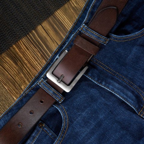 Brązowy pasek męski skórzany vintage 120 cm Paolo Peruzzi 04Z02120