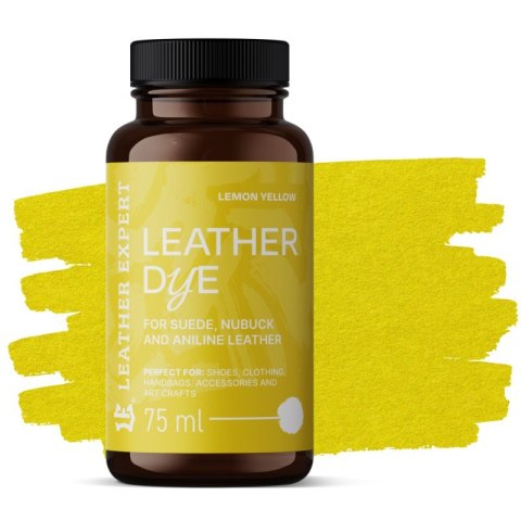 Farba do zamszu, nubuku, aniliny kolor żółty 75ml Leather Expert Leather Dye LE-21-D75LYL