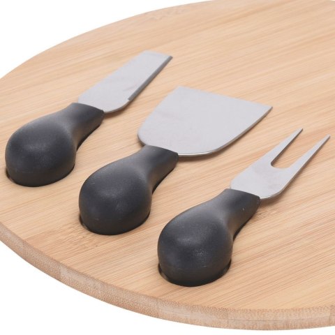 Deska do krojenia bambusowa do serwowania serów sera z nożami