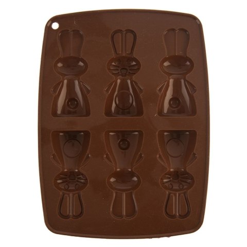 Forma do ciastek i pralin silikonowa brązowa zajączek