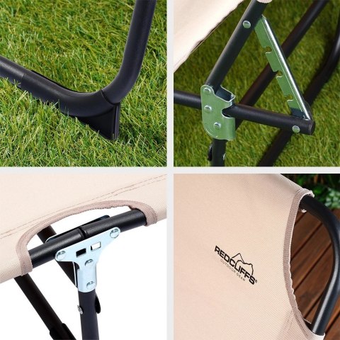 Leżak Ogrodowy Plażowy Rozkładany Regulowany Beżowy REDCLIFFS 187 x 55 cm