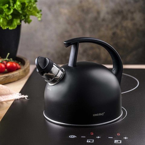 CZAJNIK 1,5L Z GWIZDKIEM KINGHOFF KH-1897 CZARNY MAT