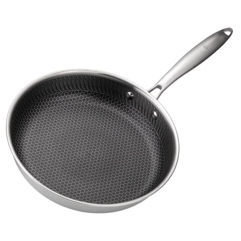 PATELNIA STALOWA 26cm Z POWŁOKĄ PLASTER MIODU E-7548