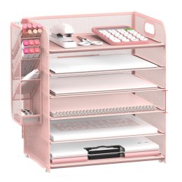 Pojemnik Organizer Na Przybory Biurowe Metalowy Różowy