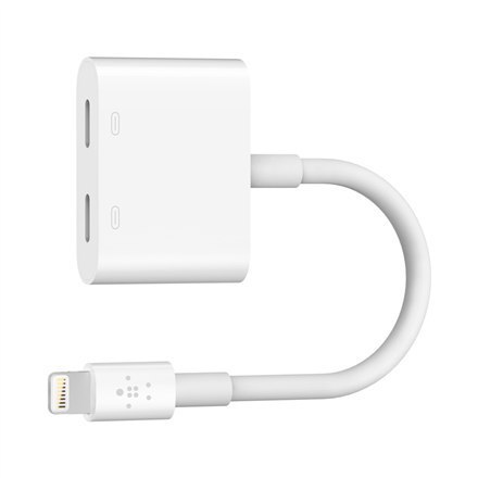 Belkin Lightning Audio + Charge RockStar Cable, 11.5 cm, White F8J198btWHT Belkin Lightning Audio + Charge RockStar Cable, 11.5 cm, White F8J198btWHT