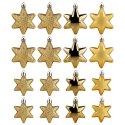 Bombki choinkowe nietłukące gwiazdki złote 6/5 cm 16 szt.