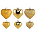 Bombki choinkowe nietłukące serduszka złote 6,5/4,5 cm 16 szt.
