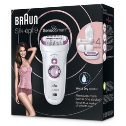 Braun Epilator Silk-épil 9 SensoSmart™ 9/700 Operating time (max) 50 min, Number of power levels 2, Wet & Dry, White/Purple