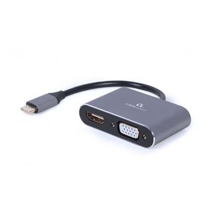 Cablexpert USB Type-C to HDMI and VGA display adapter A-USB3C-HDMIVGA-01 0.15 m, Grey, USB Type-C Cablexpert USB Type-C to HDMI and VGA display adapter A-USB3C-HDMIVGA-01 0.15 m, Grey, USB Type-C