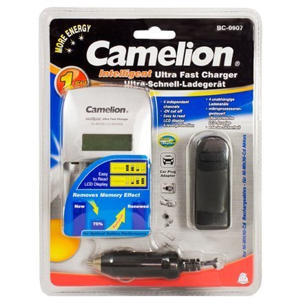 Camelion Ultra Fast Battery Charger BC-0907 1-4 AA/AAA Ni-MH Batteries, Pulse Charging Technology Camelion Ultra Fast Battery Charger BC-0907 1-4 AA/AAA Ni-MH Batteries, Pulse Charging Technology