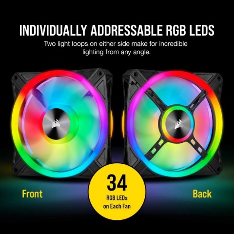 Corsair QL Series 140mm PWM Dual Fan Kit with Lighting Node CORE QL140 RGB Corsair QL Series 140mm PWM Dual Fan Kit with Lighting Node CORE QL140 RGB