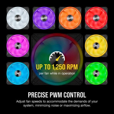 Corsair QL Series 140mm PWM Dual Fan Kit with Lighting Node CORE QL140 RGB Corsair QL Series 140mm PWM Dual Fan Kit with Lighting Node CORE QL140 RGB