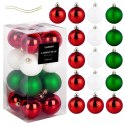 Bombki choinkowe nietłukące czerwone zielone białe 5 cm 16 szt.