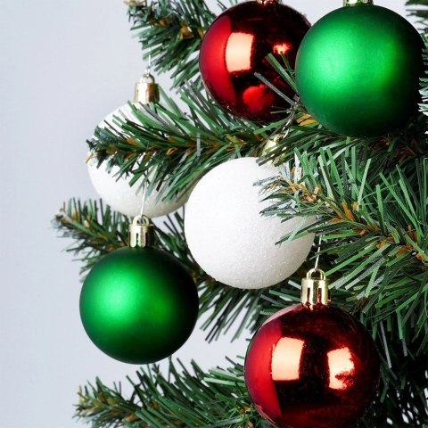 Bombki choinkowe nietłukące czerwone zielone białe 5 cm 16 szt.
