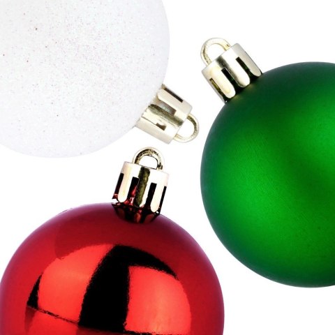 Bombki choinkowe nietłukące czerwone zielone białe 5 cm 16 szt.