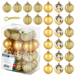 Bombki choinkowe nietłukące złote 5 cm 24 szt.