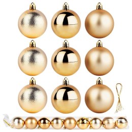 Bombki choinkowe nietłukące złote 6 cm 9 szt.