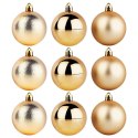 Bombki choinkowe nietłukące złote 6 cm 9 szt.