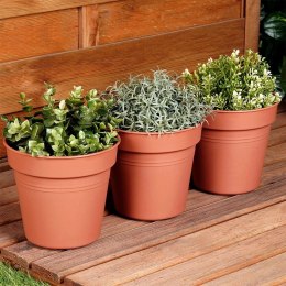 Doniczka ogrodowa plastikowa okrągła 17 cm 3 szt.