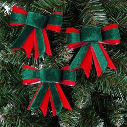 Kokarda dekoracyjna świąteczna welurowa 10,5x11 cm 3 szt.