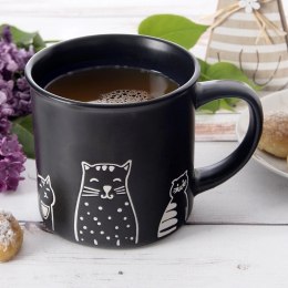 Kubek ceramiczny czarny koty 500 ml