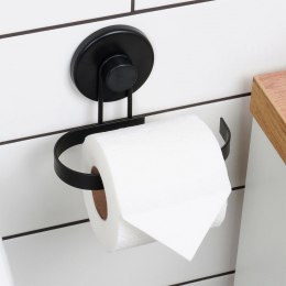 Uchwyt na papier toaletowy metalowy czarny na przyssawkę