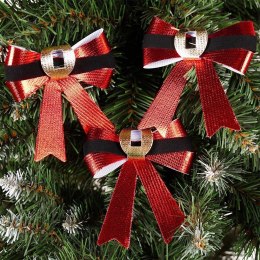 Kokarda dekoracyjna świąteczna 10x10 cm 3 szt.