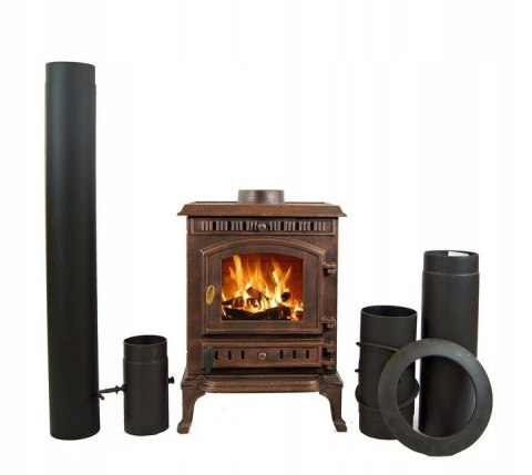 PIEC ŻELIWNY PIECYK KOZA KOMINEK ATENA 9KW CZARNY - DOSTAWA GRATIS