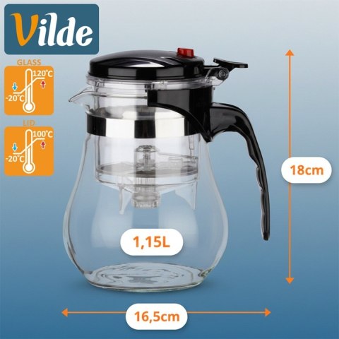 DZBANEK SZKLANY 1150ml Z ZAPARZACZEM SPUSTOWYM DO HERBATY ZIÓŁ 259417