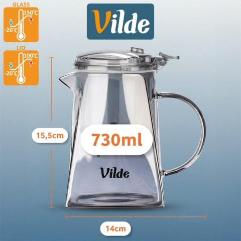 DZBANEK SZKLANY 730ml Z ZAPARZACZEM SPUSTOWYM DO HERBATY ZIÓŁ 259423