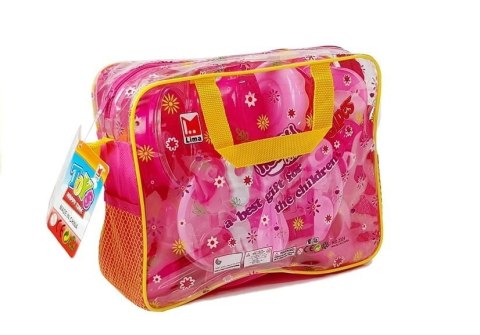 Duży Zestaw Naczyń w Torbie 31 Elementów Różowe