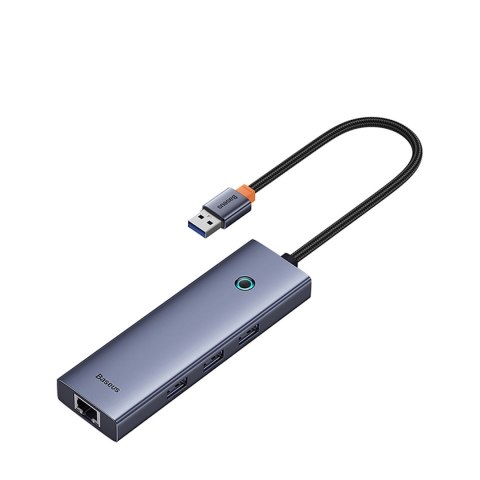 4w1 HUB adapter USB-A RJ45 - szary