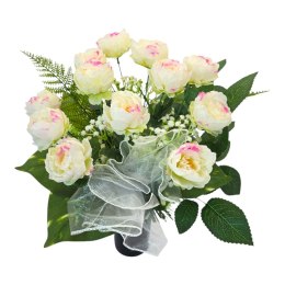 Bukiet flakon stroik na cmentarz sztuczne kwiaty kompozycja kwiatowa