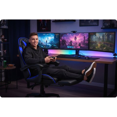 Fotel gamingowy Sofotel Draknor II czarno-niebieski