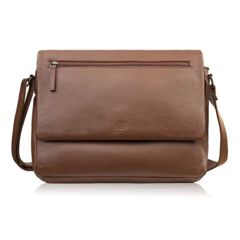 Torba męska skórzana na laptopa na ramię brązowa Paolo Peruzzi IM-03-BR
