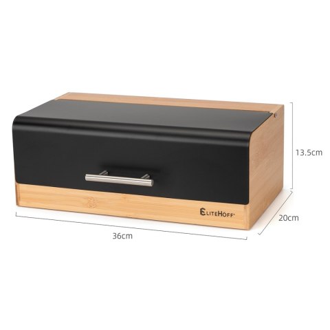 CHLEBAK BAMBUSOWY POJEMNIK NA PIECZYWO E-6067 CZARNY