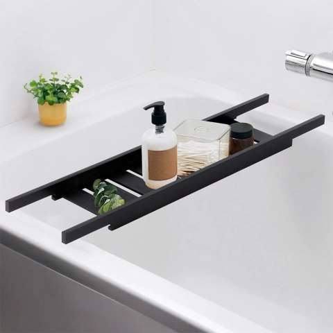 Półka Łazienkowa na Wannę Bambusowa BATHROOM SOLUTIONS 68 x 15 cm Czarna
