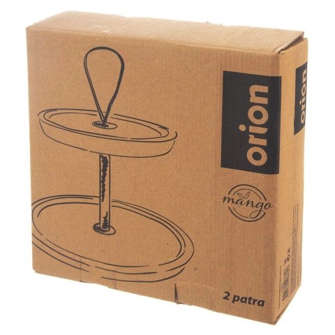 Drewniana Patera Dekoracyjna na Przekąski Ciasta 2-Poziomowa ORION 30 cm