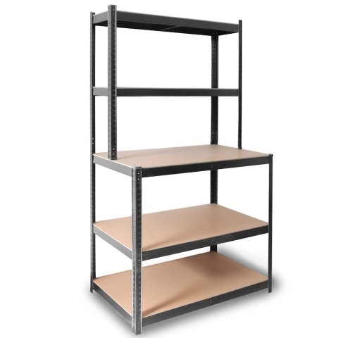 Regał metalowy stół warsztatowy 180 x 100 x 60 cm Humberg HR-855 czarny