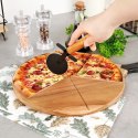 Zestaw Deska do Pizzy Drewniana Okrągła z Nożem EXCELLENT HOUSEWARE 30 cm