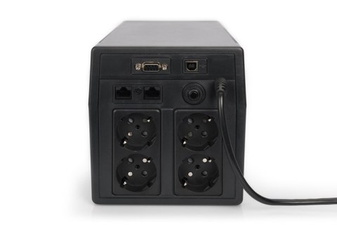 Digitus Line-Interactive UPS DN-170075, 1500VA, 900W, 2x 12V/9Ah battery, 4x CEE 7/7 outlet, 2x RJ45, 1x USB 2.0 type B, 1x RS23 Digitus Line-Interactive UPS DN-170075, 1500VA, 900W, 2x 12V/9Ah battery, 4x CEE 7/7 outlet, 2x RJ45, 1x USB 2.0 type B, 1x RS23