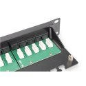 Digitus Patch Panel DN-91325-1-B Black, 48.2 x 4.4 x 10.9 cm, Category: CAT 3; Ports: 25 x RJ45; Insertion force: 30N max