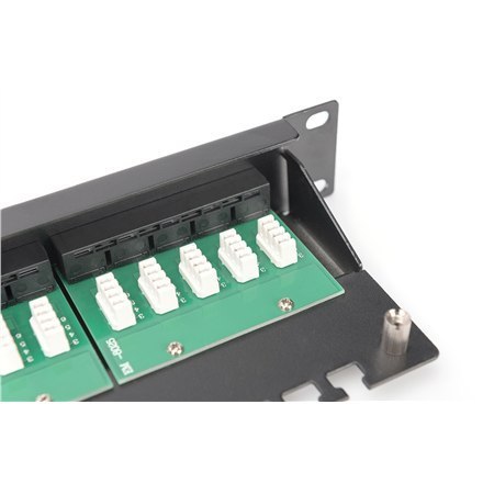 Digitus Patch Panel DN-91325-1-B Black, 48.2 x 4.4 x 10.9 cm, Category: CAT 3; Ports: 25 x RJ45; Insertion force: 30N max