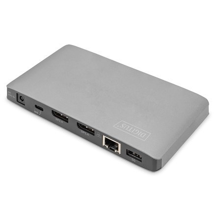 Digitus Universal Docking Station USB 3.0, 7-Port, Travel 2x Video, 3x USB 3.0, 1x USB-C, RJ45, 1 x Audio Stereo jack (3.5 mm) Digitus Universal Docking Station USB 3.0, 7-Port, Travel 2x Video, 3x USB 3.0, 1x USB-C, RJ45, 1 x Audio Stereo jack (3.5 mm)
