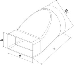 ŁĄCZNIK 220*55 O PRZEKROJU ZMIENNYM FI 125MM