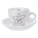 Filiżanka ze Spodkiem Ceramiczna Biała do Espresso ORION 90 ml 2 szt.