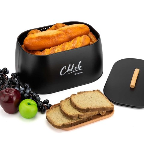 CHLEBAK POJEMNIK STALOWY NA PIECZYWO E-6324 czarny