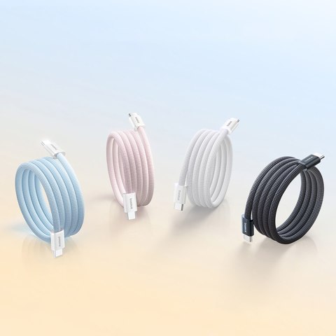 Kabel magnetyczny z oplotem USB-C 100W 1m - biały